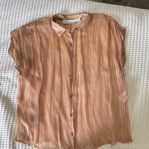 IRO Peach-Tone Short Sleeve Button-Down Shirt
